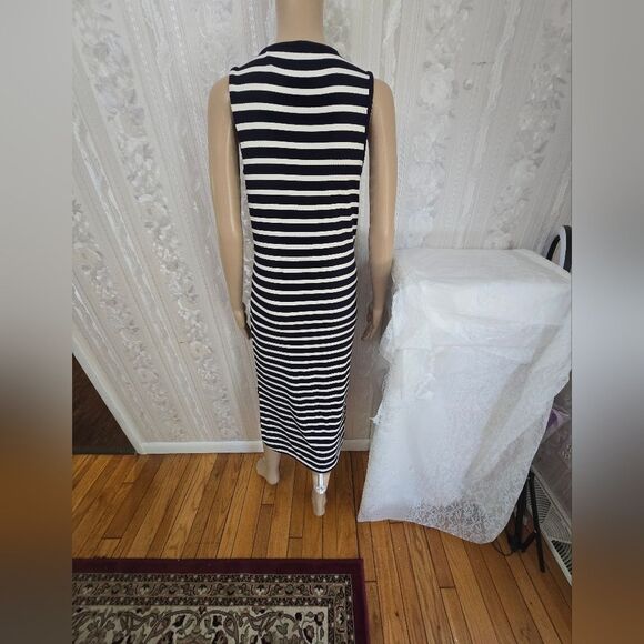 Tahari Striped Blue and White Sleeveless Tank Dress NWT - Picture 4 of 8